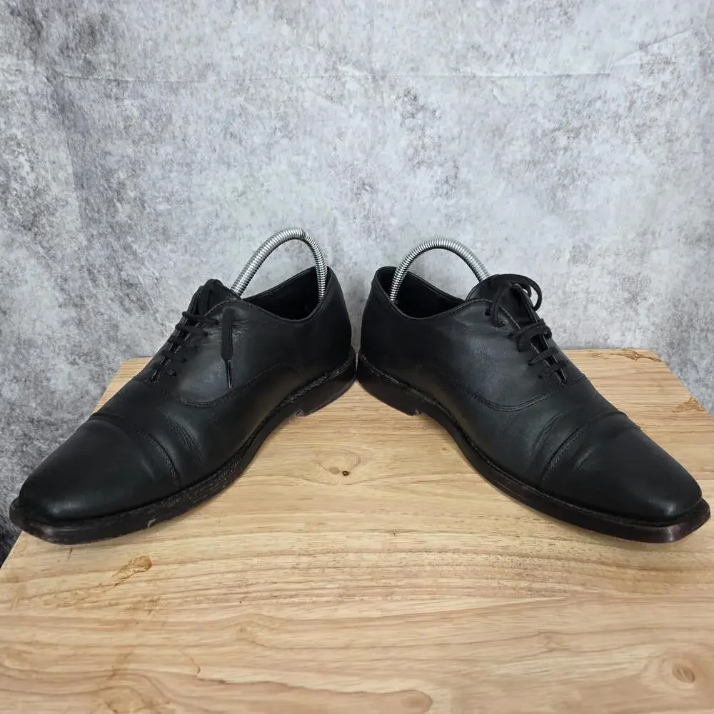 Thursday Oxford Shoes Men 7.5 Black Leather Cap Toe Everyday Dress Derby Shoes *
